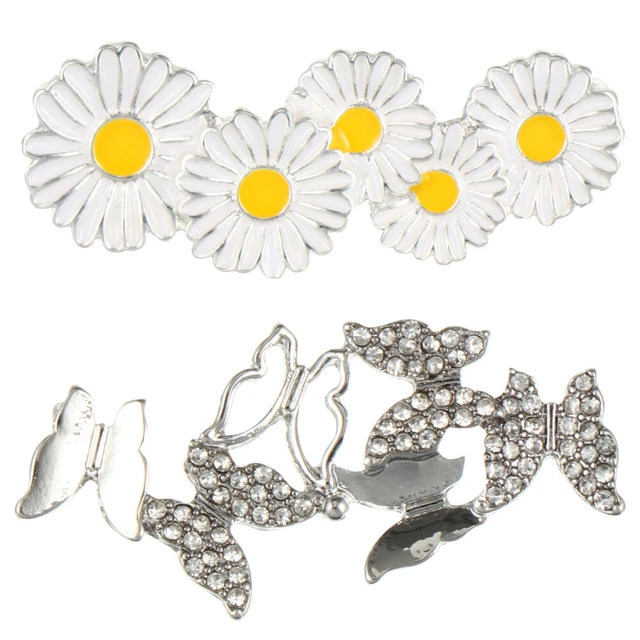 2 PCS Breloques De Lacets Baskets Clip Sangle Chaussure Boucle Dorés Agrafe
