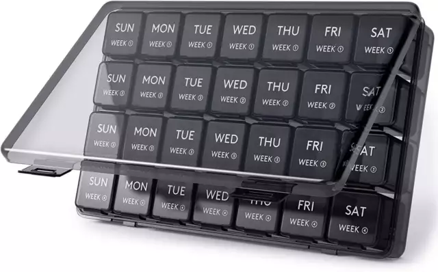 Lifewit Monthly Pill Organizer, Pill Box, 28 days 4 Weeks, Large Compartments