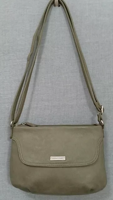 LAURA SCOTT Crossbody Handbag Purse Green Faux Leather Bag Olive Sage