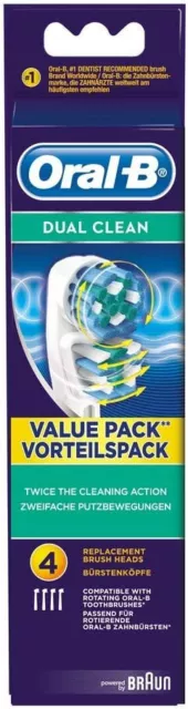 Oral-B Dual Clean Toothbrush Heads - 4 Piece Bundle (2 Packs of 2)