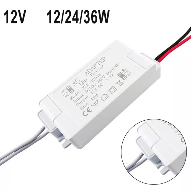 LED Driver Adaptateur AC 220-240V Pour DC12V transformer Alimentation Bande Neuf