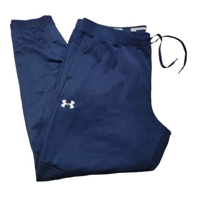 Under Armour UA Track Pants Men's 2XL Loose Blue Sweatpants Cold Gear
