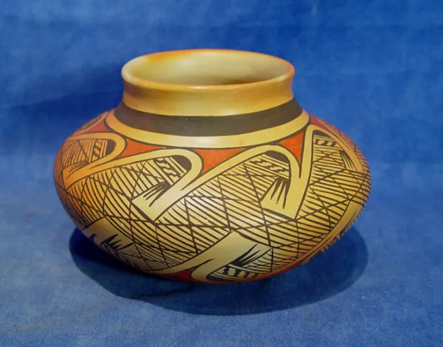 Hopi Pottery Jar by Elva Nampeyo; Migration Motif 4" x 6"