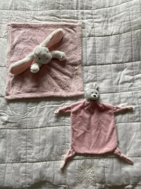 Pacchetto di 2 giocattoli lenitivi mussola conigli soffici che dormono 0-2 anni