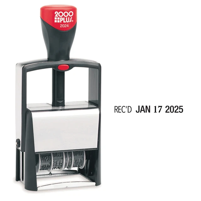 2000 PLUS Date Phrase Dater Heavy Duty Self-Inking 12-in-1 Date Phrase Dater, 1