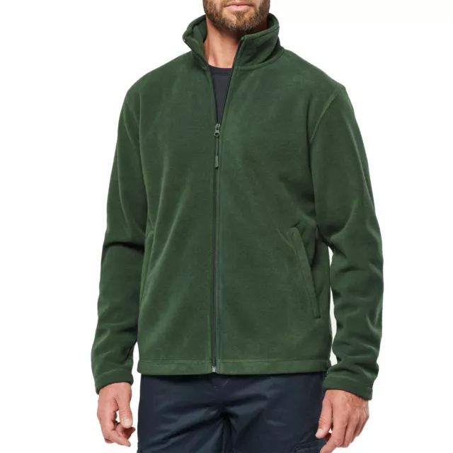 Mens Fleece Jacket Plain Full Zip Up Heavy Outdoor Warm Polar Work Anti Pill Top 3
