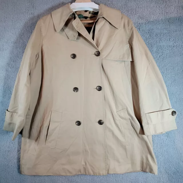 Lauren Ralph Lauren Women Overcoat Trench Jacket Cream SZ XL Classic