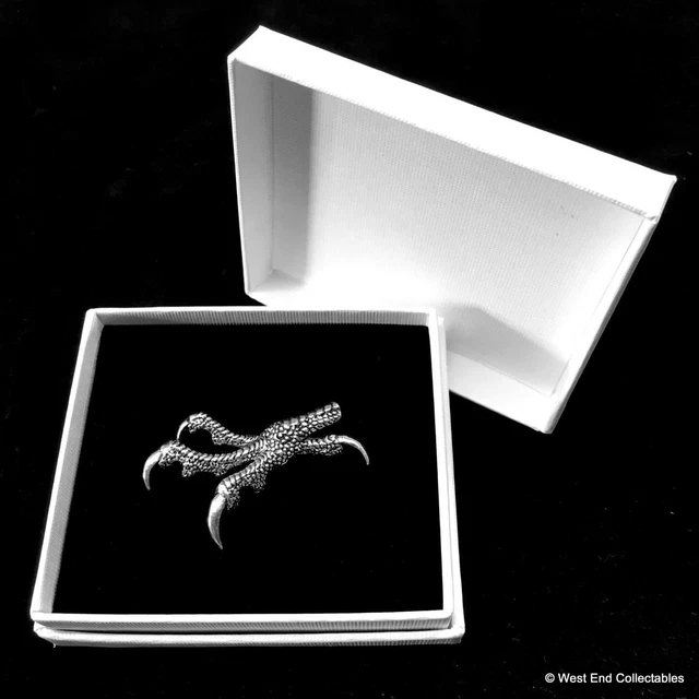 Falconry Bird of Prey Talons Pewter Pin Brooch Badge in Gift Box UK Made Hawk