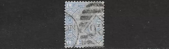 GB - QV - 1880 - 2 1/2d BLUE PLATE 20 - WMK ORB - USED - SG 142 - CAT £55