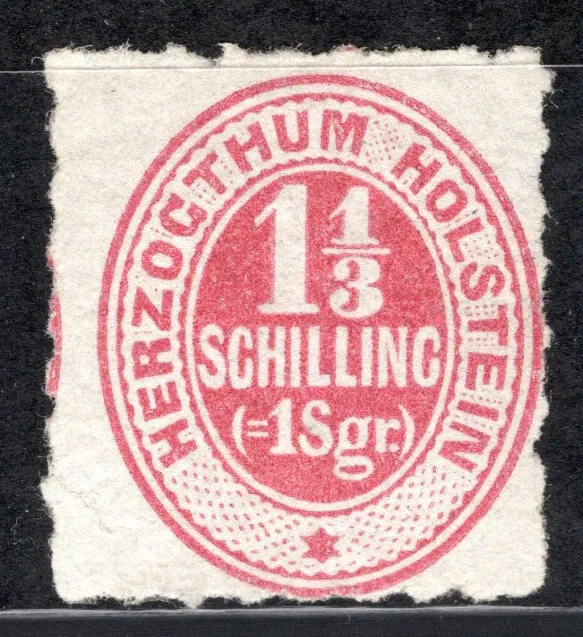 Schleswig Holstein Nr. 23,  seltenes ungebrauchtes Luxusstück mit Originalgummi