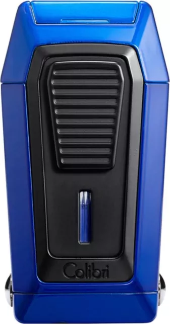 COLIBRI QUANTUM / BLUE TRIPLE JET FLAME LIGHTER + CIGAR CUTTER / V-CUT *w. BOX*