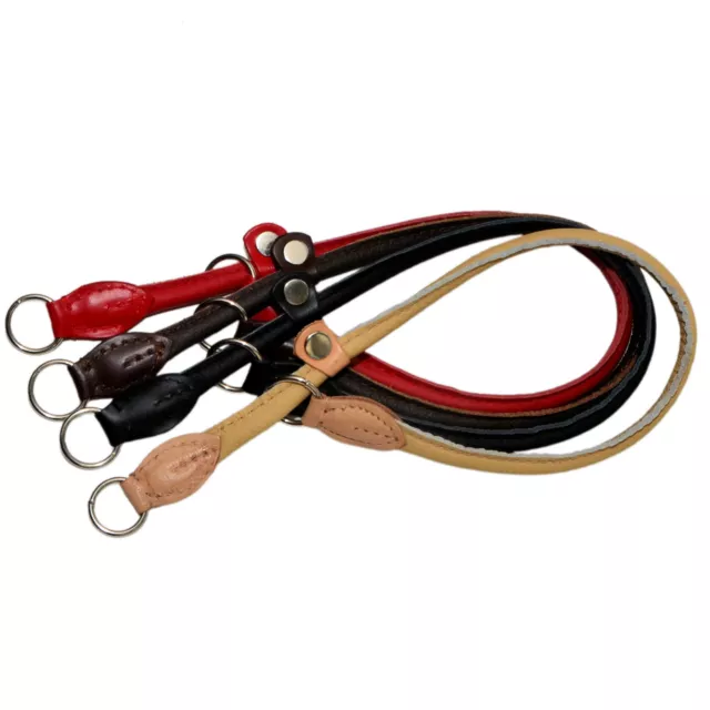 Handgemacht Echtes Leder Gerollt Slip Hund Choker Halsbänder Rot Schwarz Braune