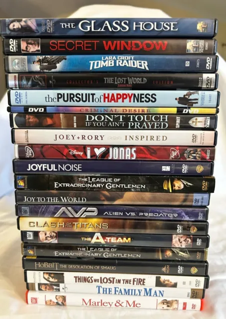 DVD lot of 20  -- VARIETY of  FEATURE FILMS -- -PREOWNED AVP Tomb Raider A-Team