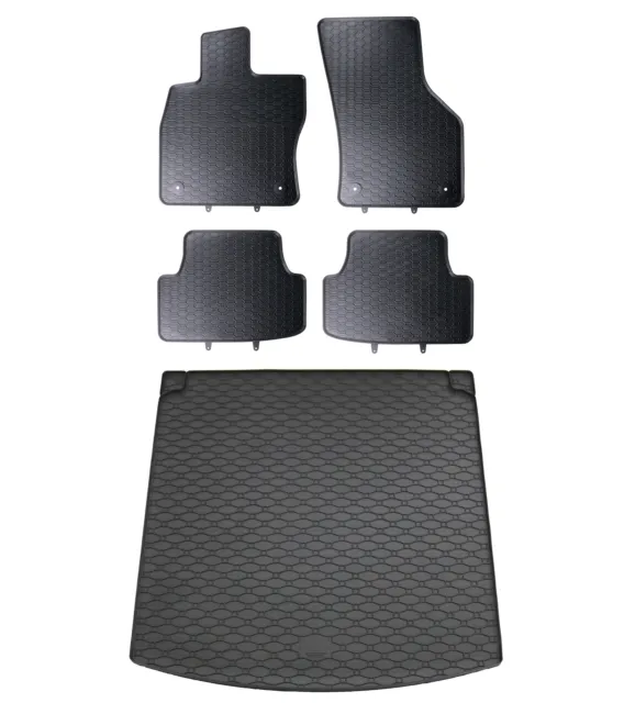 Fußmatten Kofferraumwanne für Seat Leon 3 ST 5F Kombi 2014- im Set Gummi Matten