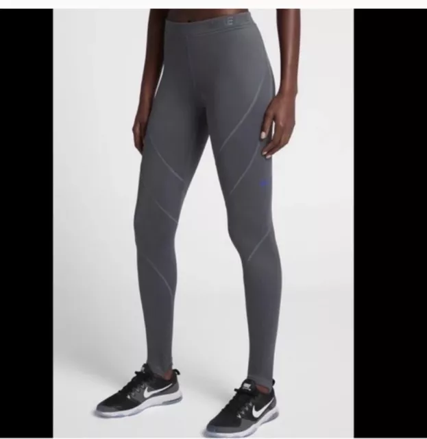 Nike Pro Hyperwarm Gray Stirrup Training Tights - Medium