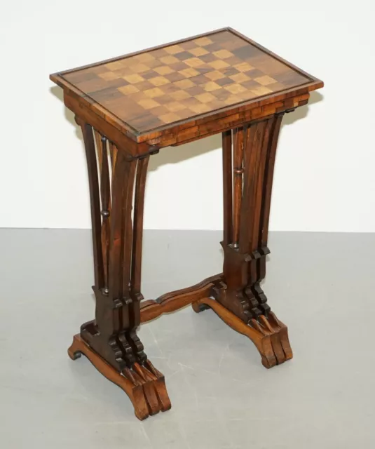 Fine Regency Nest Of Rosewood Tables With Chessboard Top Attributed To Gillows 2