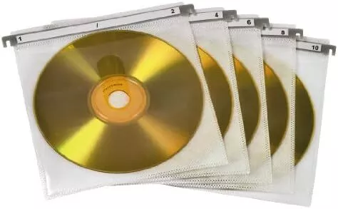 Hama 51176 | 50 CD and DVD Double Protective Sleeves | White