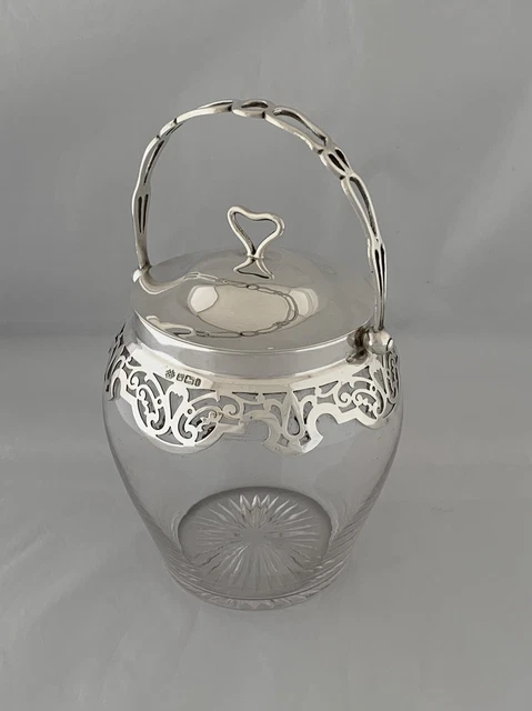 Sterling Silver BISCUIT JAR 1901 Sheffield Antique Silver COOKIE JAR W Hutton Sterling Silver BISCUIT JAR 1901 Sheffield Antique Silver COOKIE JAR W Hutton
