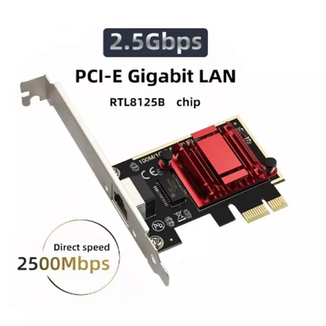 2.5G PCI-E To RJ45 Diskless  Card Ethernet 2500Mbps 2.5Gbps For PC D4S35426