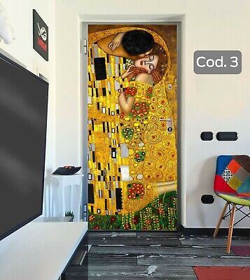 Carta da Parati Porta Autoadesiva Murale PVC Porte Art Decalcomanie Foto Wallpaper Adesivo per Porta ZZwy Door Stickers Adesivi per Porte in 3D Dipinto Graffiti creatività Linee 77 * 200Cm 
