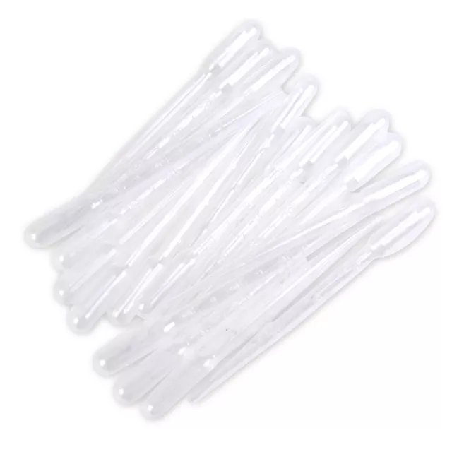 100x 3ml Disposable Graduated Transfer Pipettes Polyethylene Eye Dropper lp 2