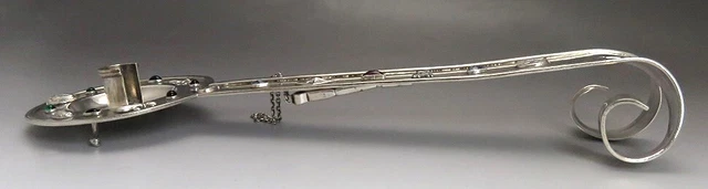 Large 17th Century Style Spanish Silver Chamber-stick Candle Holder