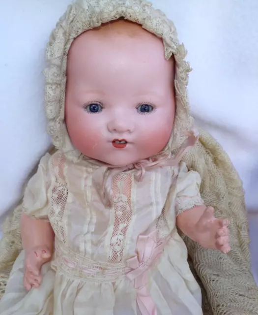 Antique Armand Marseille Dream Baby Doll In Gorgeous Original Dress And Bonnet