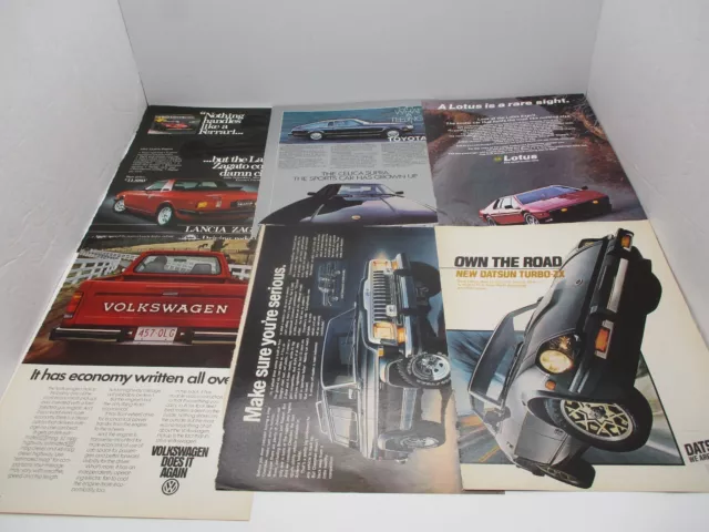 Vintage Car Magazine Ads Lancia Zagato Celica Supra Lotus Volkswagen Jeep Datsun