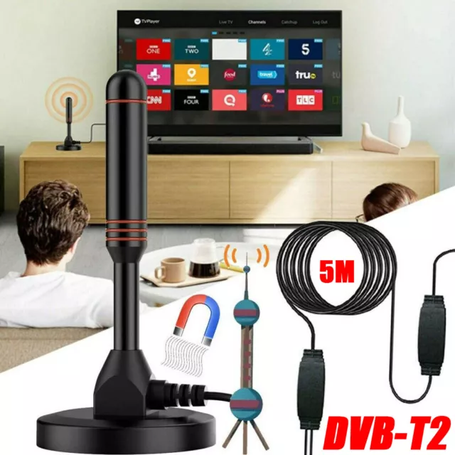 DVB-T2 HD Antenne 30DBi Verstärker 5M KabelFernsehkanäle Free TV-Programme DHL 2