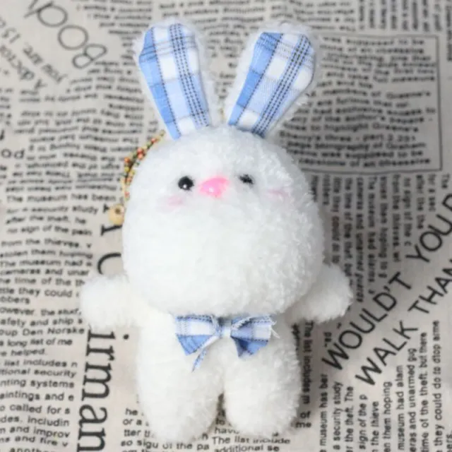 Kawaii Standing Plaid Rabbit Doll Plush Stuffed Toy Soft Figure Doll Key ChaYB