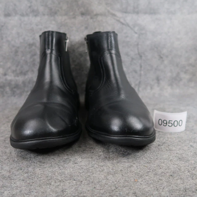 HUSH PUPPIES SHOES Mens 10 Ankle Boots Shepsky Black Leather Zip Dress