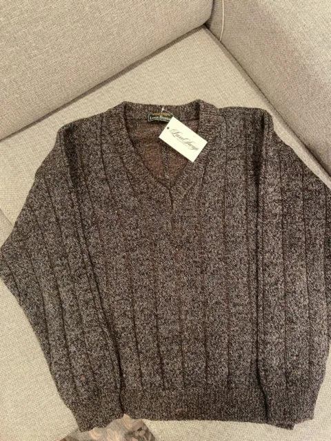 Luciano Barbera x Louis Boston V-Neck Sweater Wool Alpaca Blend 52/L Donegal