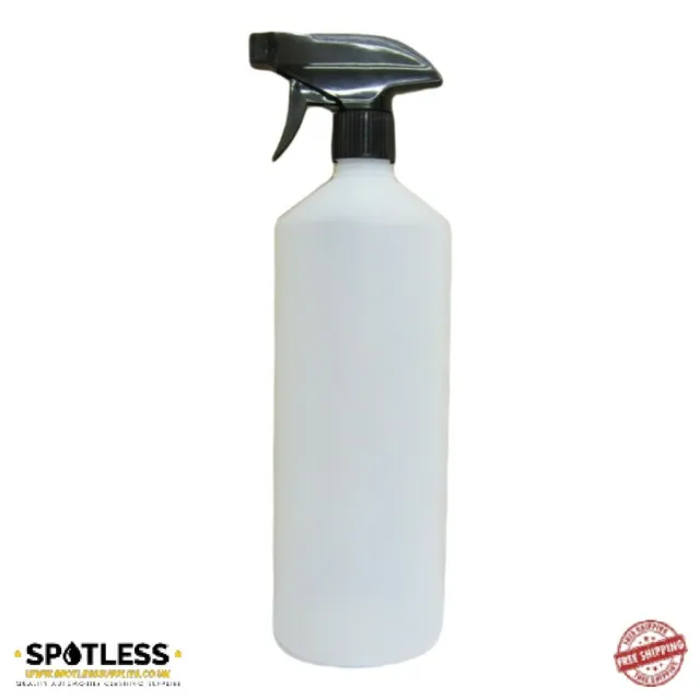 20 x 1L 1000ml HDPE FROSTED OPAQUE TRANSPARENT BOTTLES WITH BLACK TRIGGERS