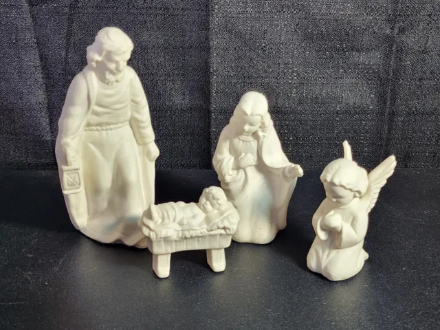 Goebel White Bisque Mary Joseph Baby Jesus Holy Family Nativity Set 1958 HX 281