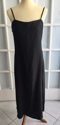 NEW ZARA Woman Black MIDI DRESS WITH STRAPS 100% Lyocell Fashion Size XS #1023