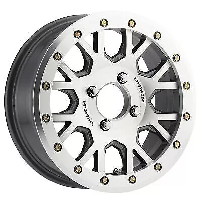 4-Vision UTV GV8 Invader Beadlock 15x6 4x110 +38mm Machined Wheels Rims 15" Inch