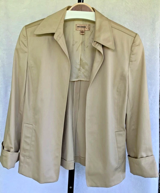 Trousers Etc New York Womens Jacket Size 8 Tan Open Front Blazer Career Trousers Etc New York Womens Jacket Size 8 Tan Open Front Blazer Career