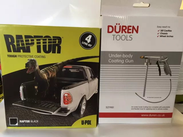 UPOL Raptor BLACK Tough Urethene Coating Truck Bed Liner + Underbody Spray Gun