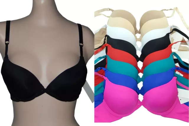 DEEP MAX CLEAVAGE Add 2 Cup Size Up Seamless Cup Power Push Up Bra 30-38 A  B C $6.95 - PicClick