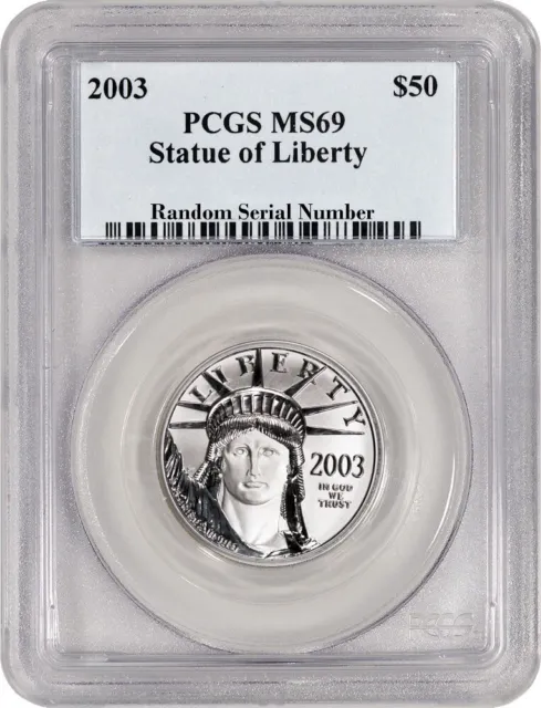2003 $50 American Platinum Eagle 1/2 oz .9995 PCGS MS69 Gem Uncirculated Coin