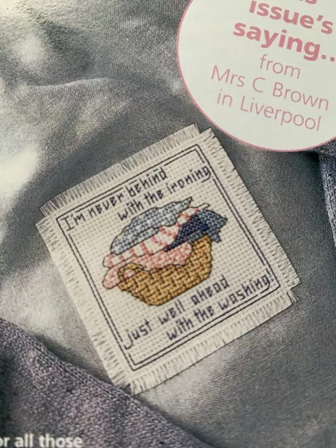 Stitcher’s Sayings I’m Never Behind With The Ironing Cross stitch Card chart