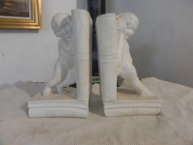ANCIEN PAIRE SERRE Livre Céramique Blanc Style Pierrot Gourmand Clown Art Déco EUR 34,00 - FR