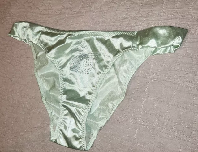VERY SEXY Green Satin Panties Size L