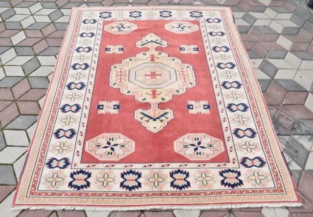 Turkish Yuruk Rug 80'' x 114'' Anatolian Handmade Yuruk Rug Famous Area Carpet