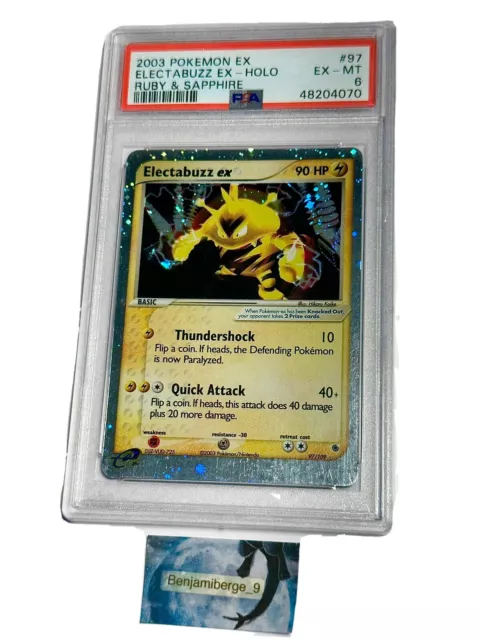 Pokemon PSA 6 Electabuzz ex 97/109 Holo Rare Ruby & Sapphire Excellent - Mint