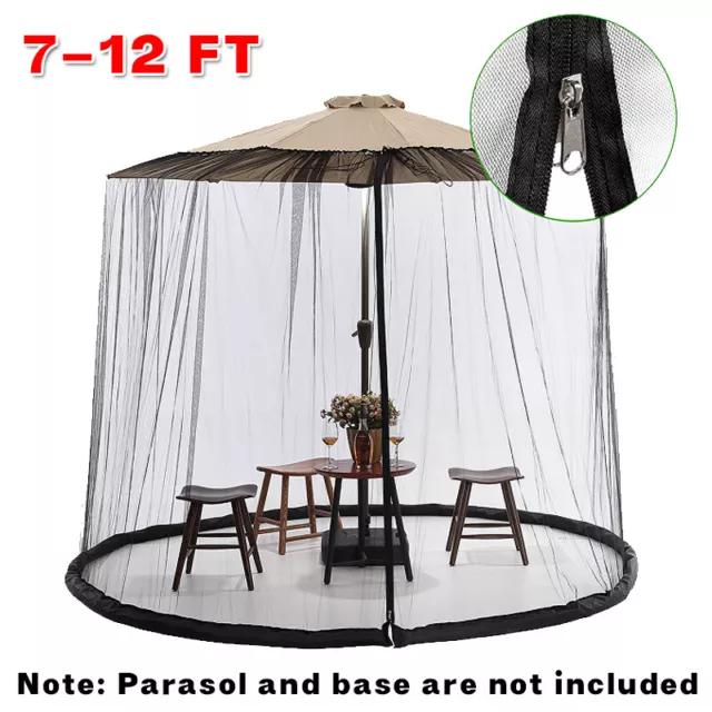 Outdoor Patio Mosquito Netting Bug Insect for 7-12ft Patio Umbrella Protect