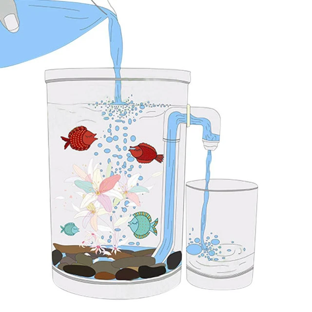 Small Fish Tank Self Cleaning Aquarium Complete Kit with Light Gravity Clean 5