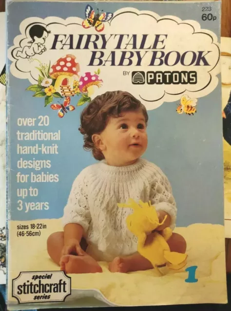 Patons 223 Fairytale Baby Book knitting patterns 20+  knit crochet designs 1970s