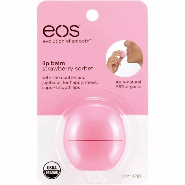 EOS Smooth Sphere Strawberry Sorbet Lip Balm with 100% Natural Shea 0.25 Ounce