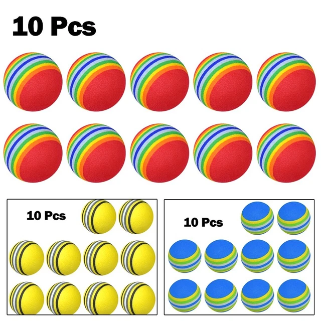 Éponge Balles Golf 42mm Swing Entraînement Arc-en-Ciel Rouge/Bleu/Jaune Eva